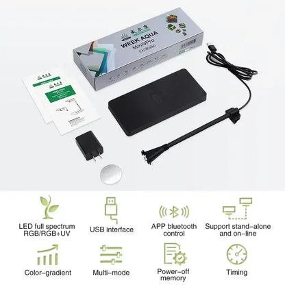 WEEK AQUA Mini 9 PRO – USB Aquarium LED Lampe | Vollspektrum Pflanzenlicht mit Bluetooth & App-Steuerung