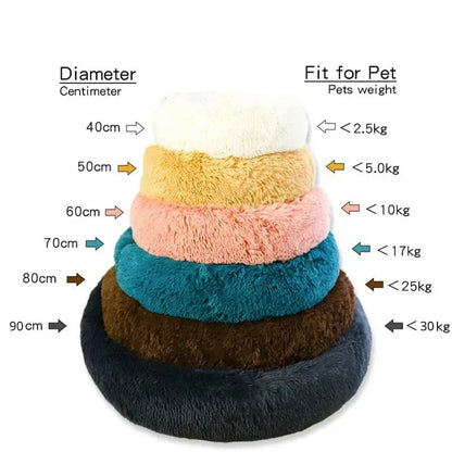 Katzenbett „Donut“ – Super Weich, Waschbar & Beruhigend, Plüsch-Haustierbett in 5 Größen (S–XXL)