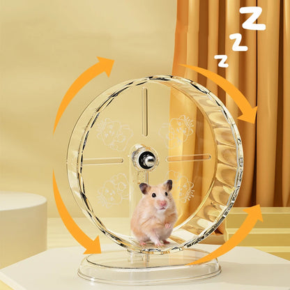 Hamsterrad mit Standfuß – Transparent, rutschfest & leicht zu reinigen | Trainings- & Spielrad für Hamsterkäfig