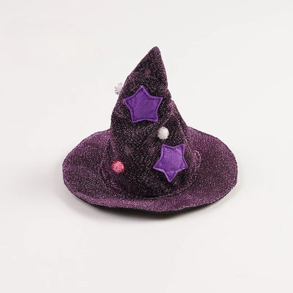 🧙‍♀️🐾 Lila Hexenumhang mit Hexenhut für Katzen & kleine Hunde – Halloween-Kostüm für