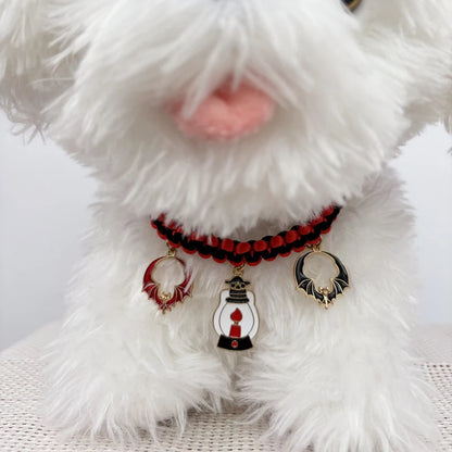 🐾 Halloween-Haustierhalsband mit Anhänger – Handgefertigt für Katzen & kleine Hunde