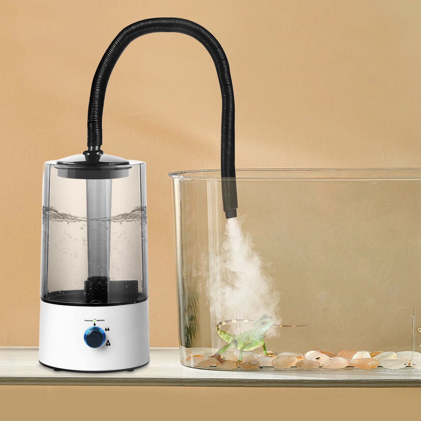 4L Capacity Reptile Humidifier, 110V Pet Humidifier Mist4L Reptilien-Luftbefeuchter – Terrarium Nebelmaschine mit Teleskopschlauch & 3 Sprühstufen | Für Reptilien & Amphibien with Telescopic Hose, Reptile Humidifier Machine for Home, Pet Store