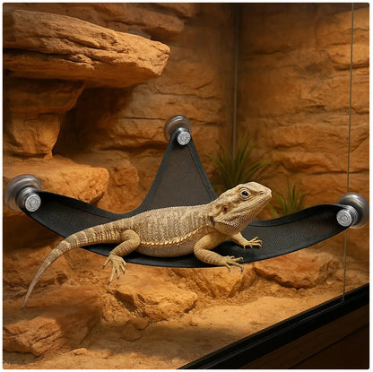 Reptilien-Hängematte – Atmungsaktive Netzschaukel für Echsen, Geckos & Terrarien | Sommer-Kletterhammock