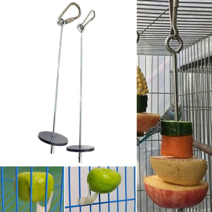 Papageien-Futterspieß aus Edelstahl – Obst- & Gemüsehalter zum Aufhängen im Käfig (1 oder 2 Stück)