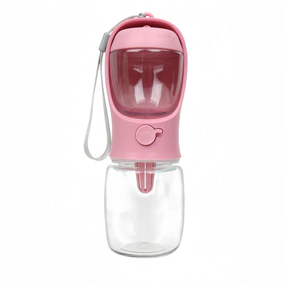 🐾 Tragbare Hunde- & Katzen-Wasserflasche mit Futterbehälter – 2-in-1 Reise-Trinkflasche
