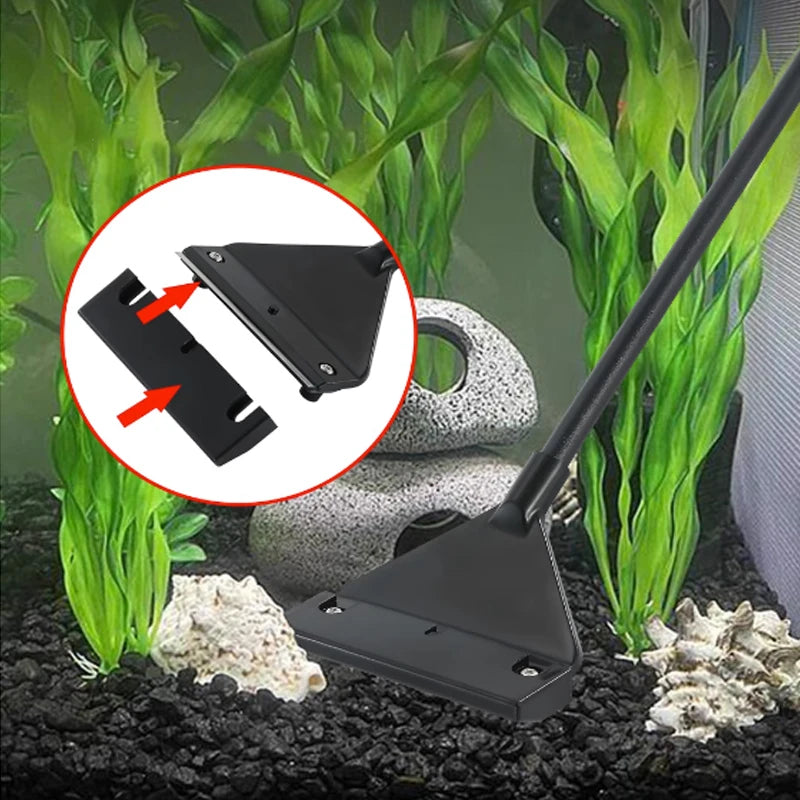Aquarium Algenreiniger – Edelstahl & Aluminium Schaber | 3-in-1 Glasreiniger mit Klinge, Bürste & Netz