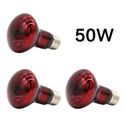 3er-Set Infrarot-Heizlampen E27 (25W–100W) – Wärmelampe für Geflügel, Reptilien & Amphibien