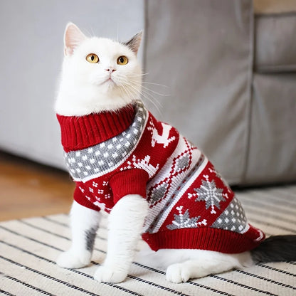 Weihnachts-Strickpullover für Haustiere – Warmer Wollpullover für Hunde & Katzen, Ideal für Bichon & Corgi