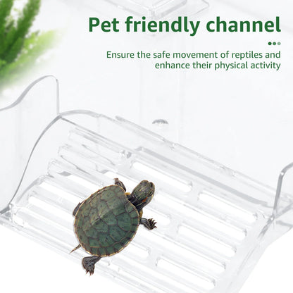 Acryl-Sonnenplattform für Schildkröten – Hängende & Schwimmende Basking-Plattform mit Leiter, Höhenverstellbar für Aquarien