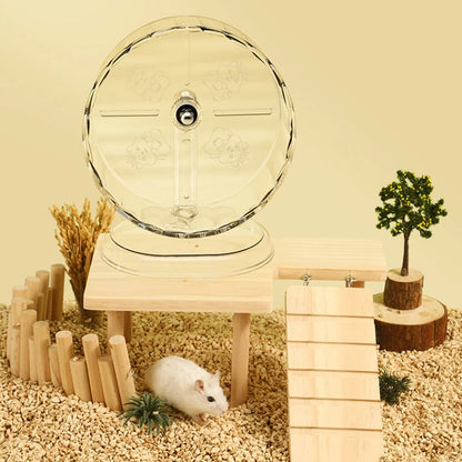 Hamsterrad mit Standfuß – Transparent, rutschfest & leicht zu reinigen | Trainings- & Spielrad für Hamsterkäfig