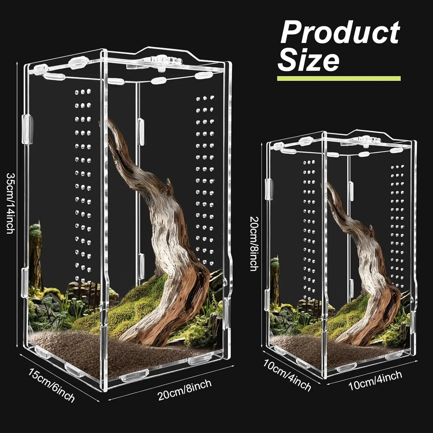 Acryl Reptilien-Terrarium – Transparentes Habitat & Zuchtbox für Echsen, Vogelspinnen & kleine Reptilien