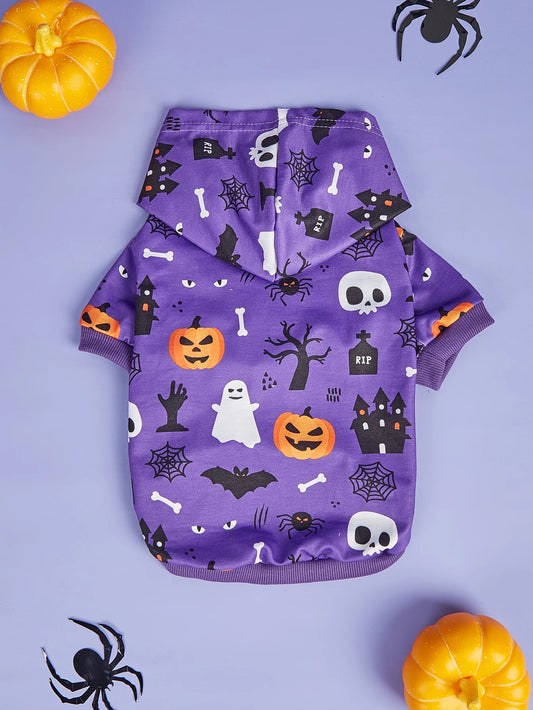🎃🐕 Halloween Hundekostüm – Warmer Hoodie für kleine Hunde wie Französische Bulldogge, Mops & Terrier