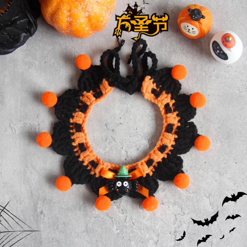 🎃🐱 Halloween Halstuch für Katzen & kleine Hunde – Süßes Kostüm mit Schal & Kragen