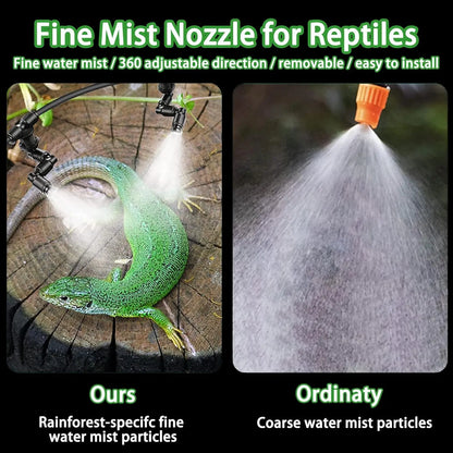 Reptilien Nebeldüse & Bewässerungs-Connector – Slip-Lock Sprinkler für Terrarien, Aquarien & Gewächshäuser