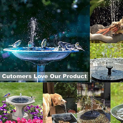 Solar Springbrunnen für Garten, Teich & Vogelbad – Mini-Solarpumpe mit Düsenaufsätzen
