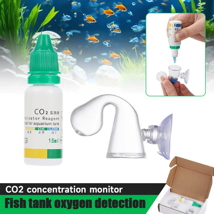 Aquarium CO₂-Testlösung 15 ml – CO₂ Indikator für Drop Checker | Langzeitüberwachung für Aquarienpflanzen & Fische