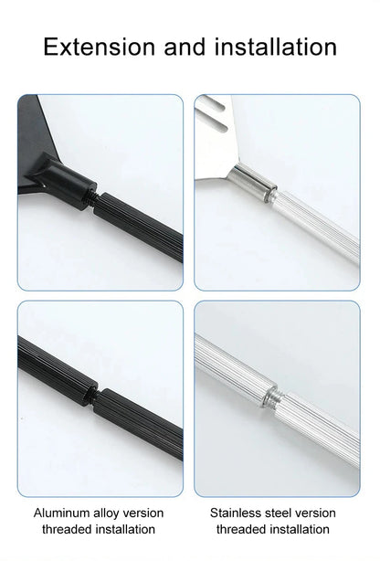 Aquarium Algenreiniger – Edelstahl & Aluminium Schaber | 3-in-1 Glasreiniger mit Klinge, Bürste & Netz