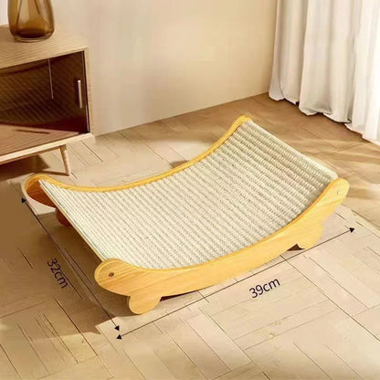 Katzen Kratzbrett & Bett – Abnehmbar, Strapazierfähig, Multifunktional aus Sisal & Holz