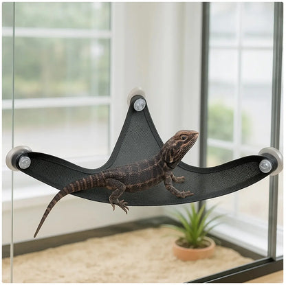 Reptilien-Hängematte – Atmungsaktive Netzschaukel für Echsen, Geckos & Terrarien | Sommer-Kletterhammock