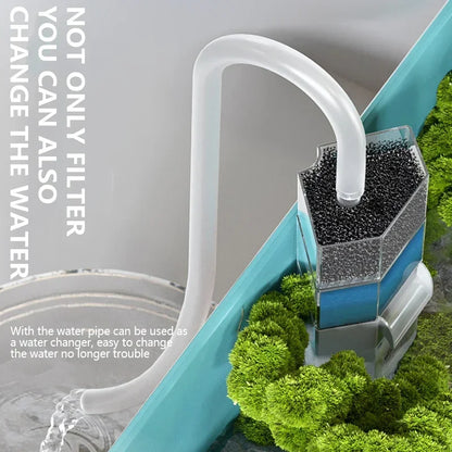 Leiser Schildkröten-Tankfilter – Fäkalien-Saugpumpe & 3-in-1 Wasserfall-Filter für Aquarien (850–1000 L/H)