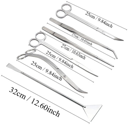 Aquarium Accessories Hard Stainless Steel Aquarium Tool Scissor Tweezers Plants Wave Scissors Fish Tank Shovels Cleaner Supplies