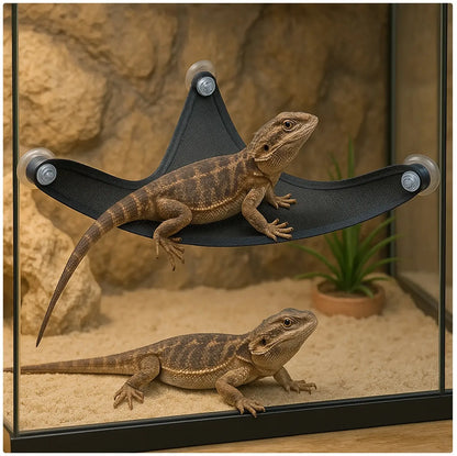 Reptilien-Hängematte – Atmungsaktive Netzschaukel für Echsen, Geckos & Terrarien | Sommer-Kletterhammock