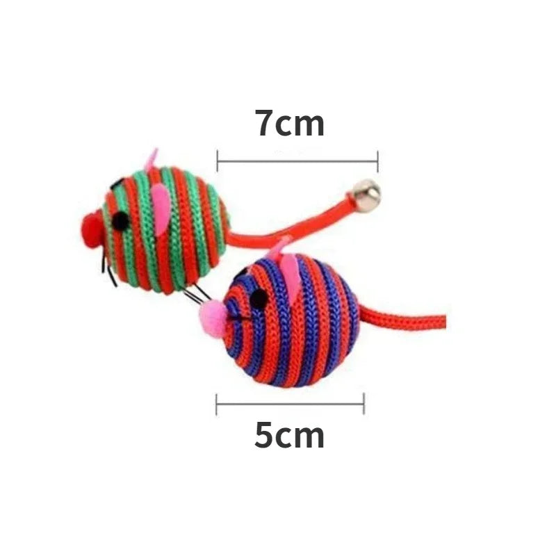 Katzenspielzeug Maus mit Glocke – Interaktives Beiß- & Spielzeug, Robust & Zufällige Farbe