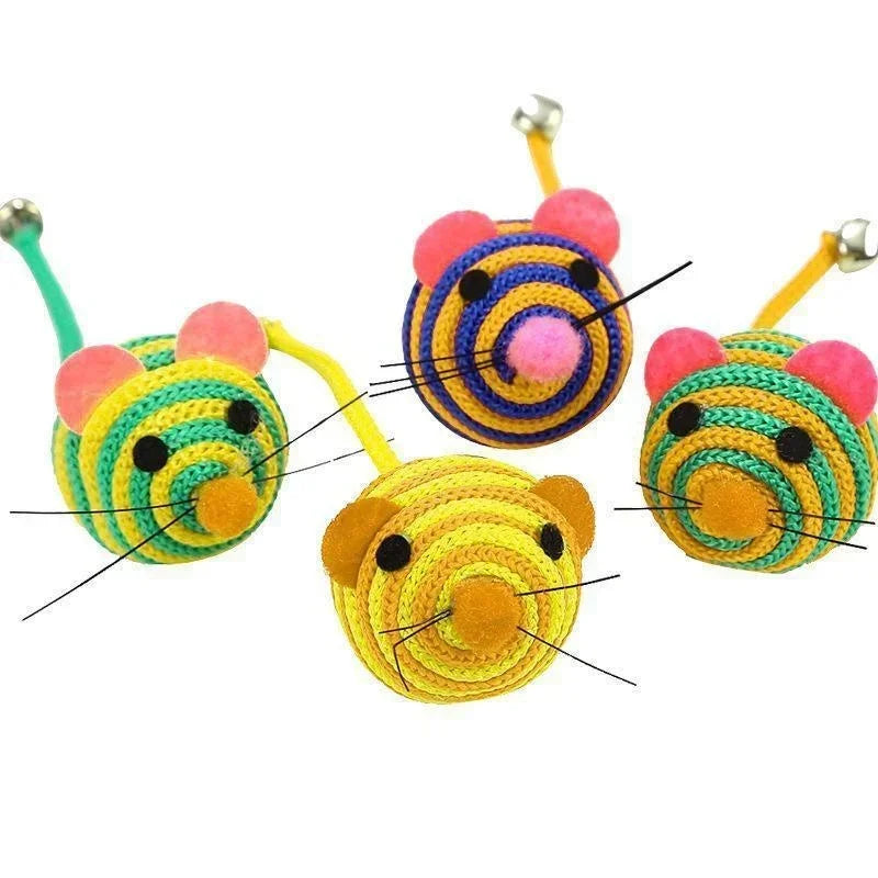 Katzenspielzeug Maus mit Glocke – Interaktives Beiß- & Spielzeug, Robust & Zufällige Farbe